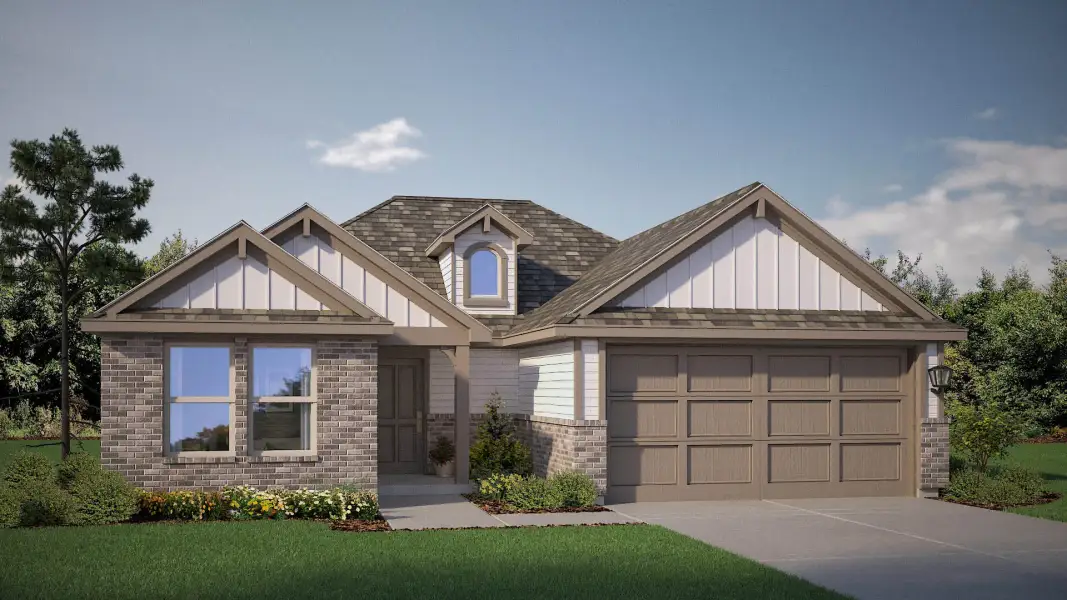 Representative exterior photo of a completed home built from the Denton by D.R. Horton in Hadley Farms, Godley, TX (Image 22).