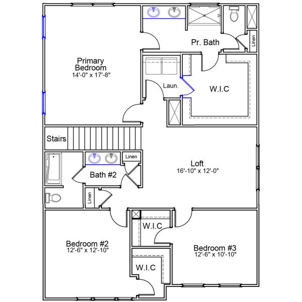 2D floor plan layout of this home in Hanes Lake, Winston-Salem, NC (Image 3).