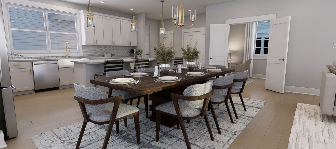 Representative furnished interior of a home built from the Willow by Baker Residential in Atwater Station - Village Collection, Fuquay Varina (Image 9).