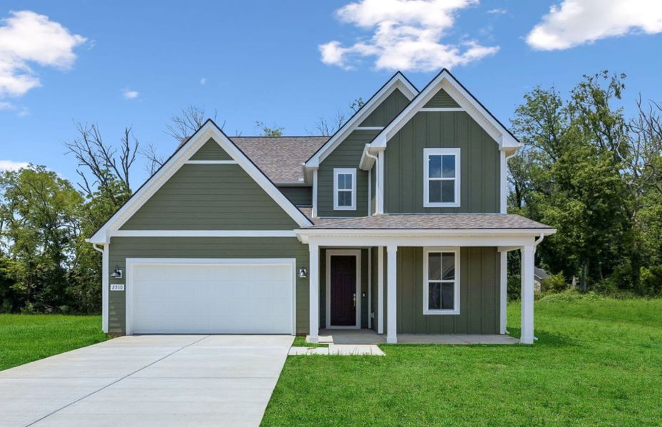 Front exterior of a new home in Glenview Farms, Murfreesboro, TN, highlighting curb appeal (Image 28).