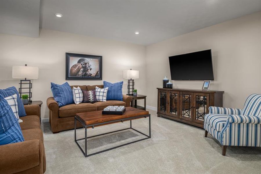 Representative furnished interior of a home built from the Allegheny w/ Finished Basement by Ryan Homes in Emerson Hills, Cane Ridge (Image 23).