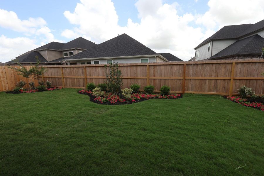 Lush landscaping in the backyard Lush landscaping in the backyard