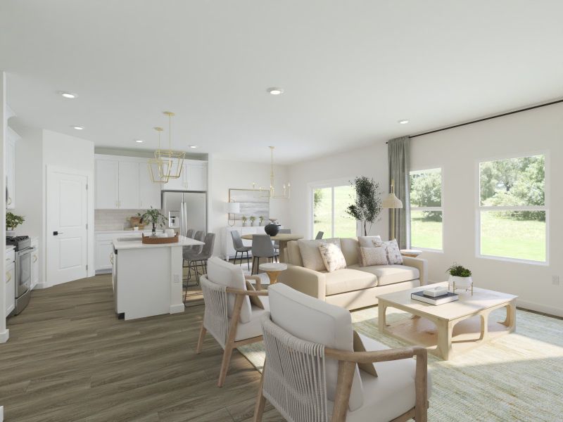 Spend family movie nights in the spacious great room.