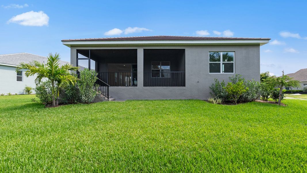 Exterior details and patio area of a home in Verandah Real Estate and Homes for Sale in Fort Myers, FL - Neal Communities, Fort Myers (Image 21).