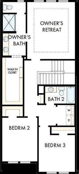 2D floor plan layout of this home in Westwood Reserve, Charlotte, NC (Image 3).