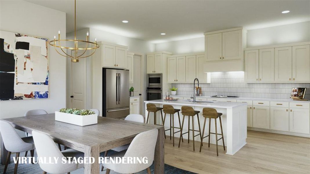 The kitchen of your dreams is waiting for you in our Laurent plan.  VIRTUALLY STAGED RENDERING