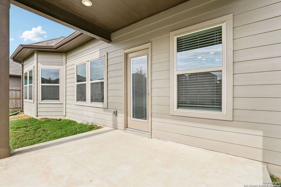 Exterior details and patio area of a home in Legendary Trails - Classic Series, Cibolo (Image 32). Exterior details and patio area of a home in Legendary Trails - Classic Series, Cibolo (Image 32).
