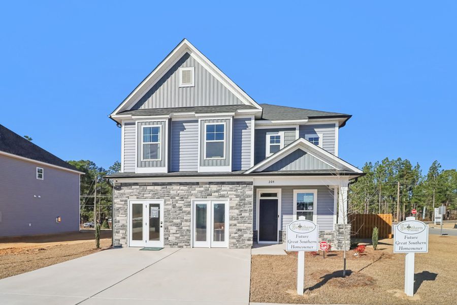 Representative exterior photo of a completed home built from the Makenzie II by Great Southern Homes in Peachtree Hills, Lexington, SC (Image 30).