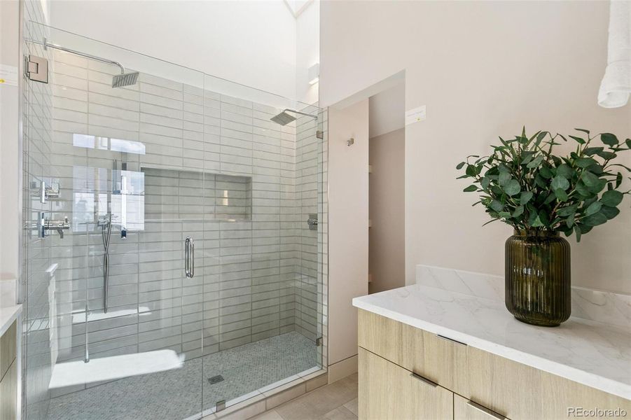 Gorgeous Primary Bath! Two vanities!