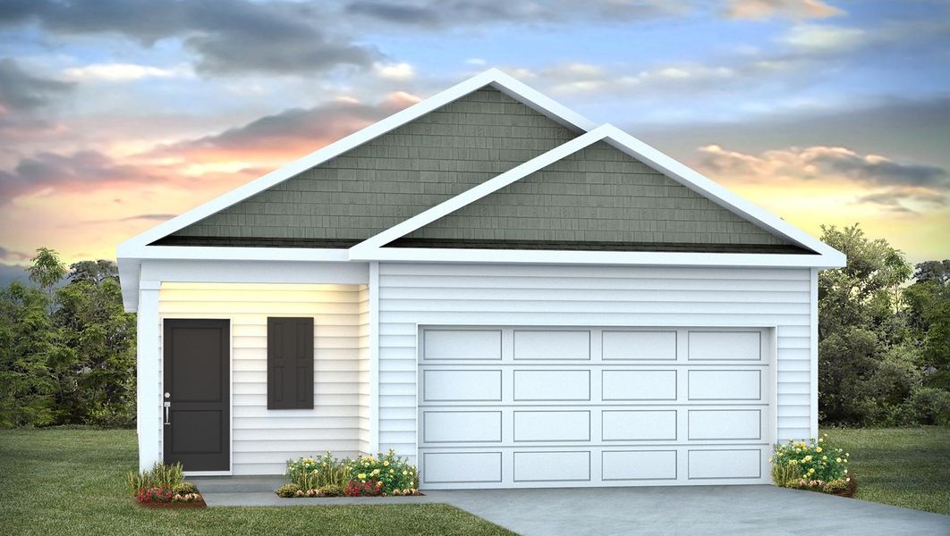 Front exterior of a new home in Grand Oaks, Columbia, SC, highlighting curb appeal (Image 1). Front exterior of a new home in Grand Oaks, Columbia, SC, highlighting curb appeal (Image 1).