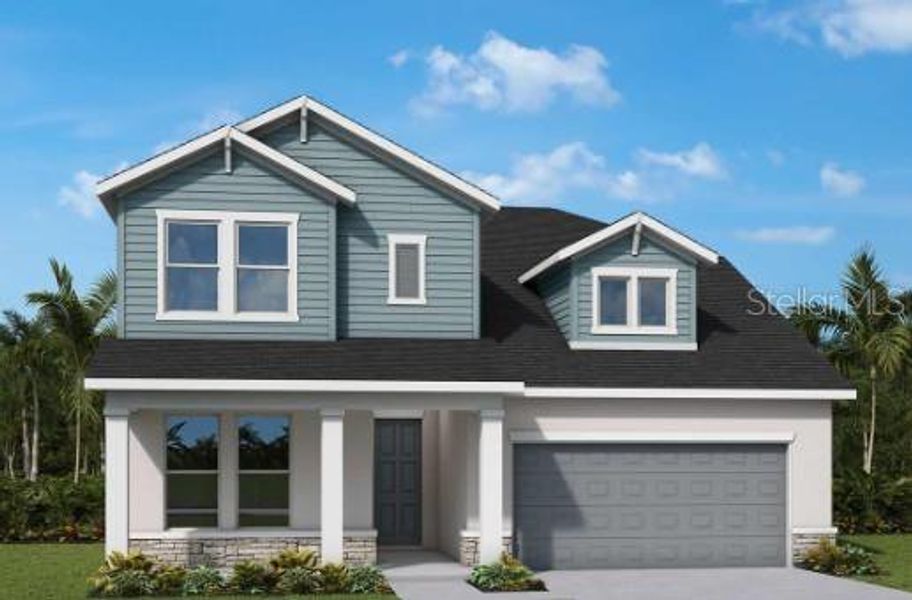 Front exterior of a new home in Waterset Classic Series, Apollo Beach, FL, highlighting curb appeal (Image 1). Front exterior of a new home in Waterset Classic Series, Apollo Beach, FL, highlighting curb appeal (Image 1).