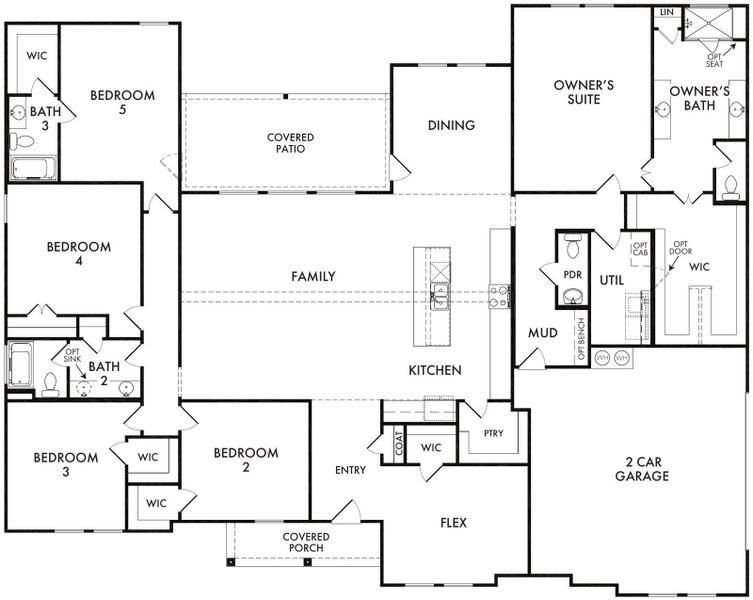 2D floor plan layout for the Huckleberry by Impression Homes in Estates of Palmer, Waxahachie, TX (Image 3). 2D floor plan layout for the Huckleberry by Impression Homes in Estates of Palmer, Waxahachie, TX (Image 3).
