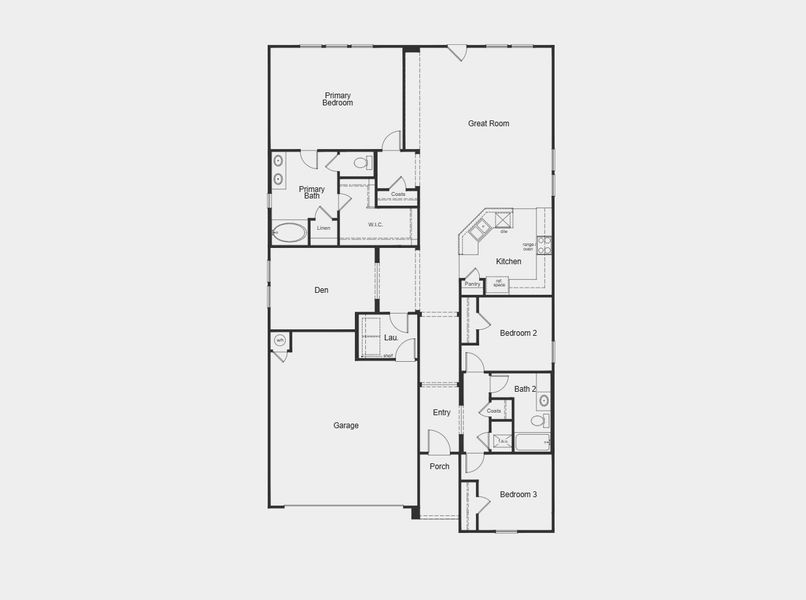 2D floor plan layout for the 2004 by KB Home in Madera Preserve, New Caney, TX (Image 3).