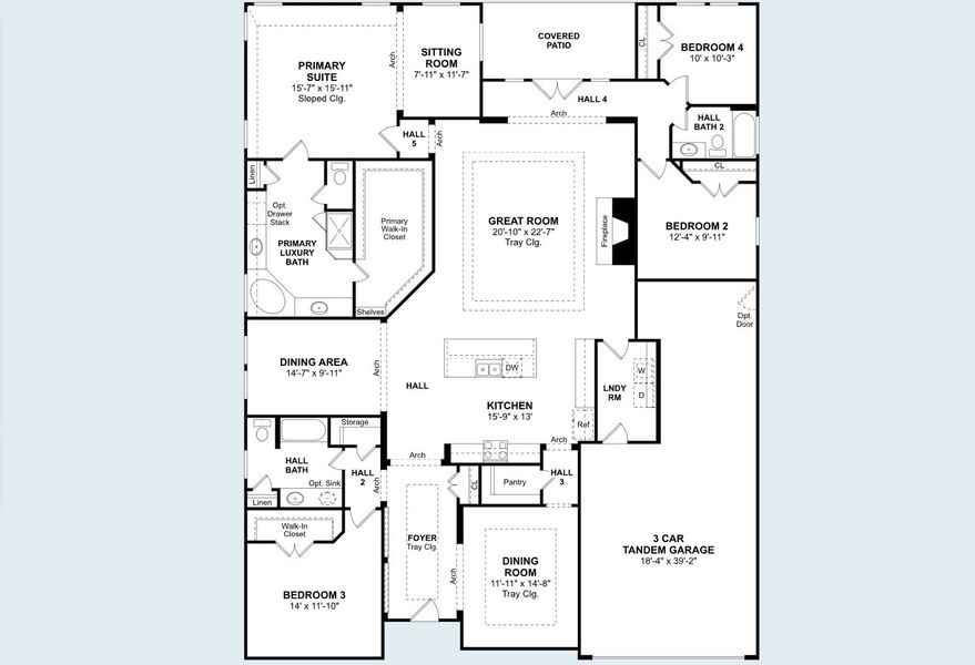 2D floor plan layout for the Margaret by K. Hovnanian® Homes in Lakeview, Waller, TX (Image 4). 2D floor plan layout for the Margaret by K. Hovnanian® Homes in Lakeview, Waller, TX (Image 4).