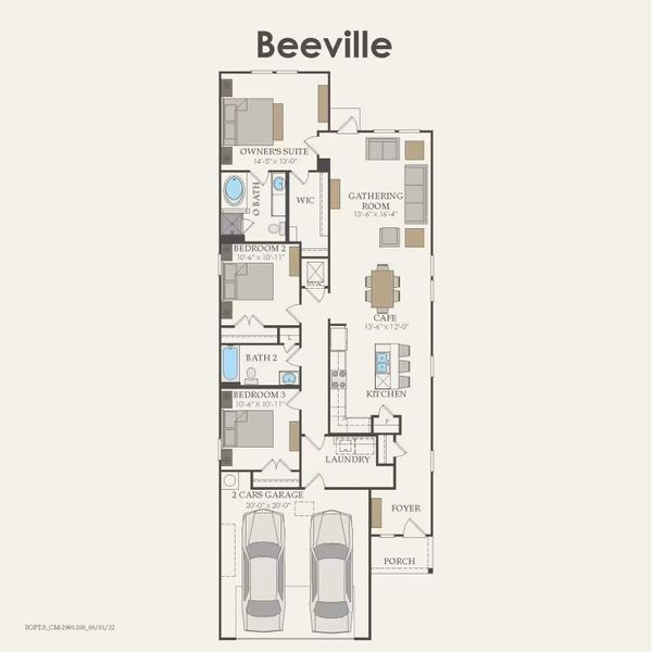 2D floor plan layout of this home in Stokesbury, Waller, TX (Image 2).