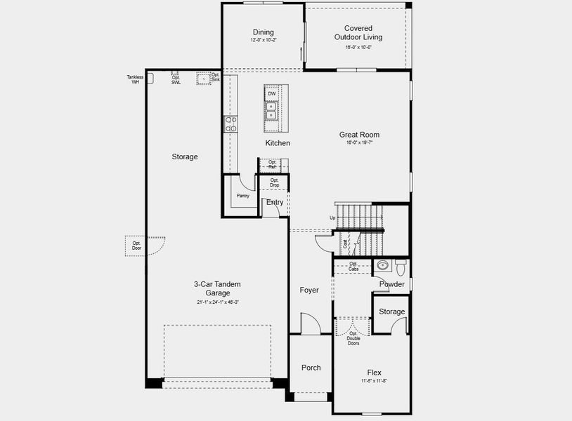 2D floor plan layout for the Triumph by Taylor Morrison in Saddleback, Peoria, AZ (Image 3). 2D floor plan layout for the Triumph by Taylor Morrison in Saddleback, Peoria, AZ (Image 3).