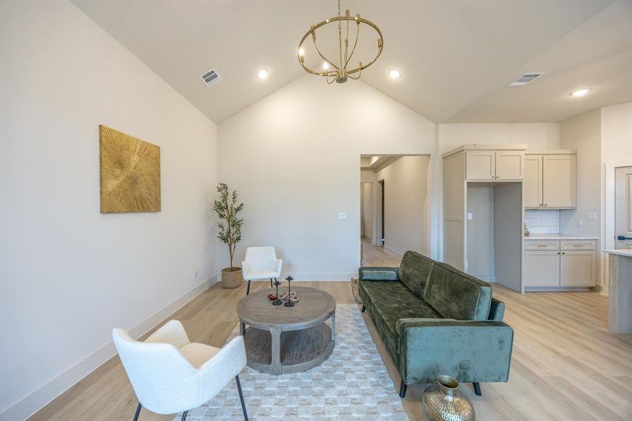 Furnished interior view inside a new home in , Fort Worth (Image 6). Furnished interior view inside a new home in , Fort Worth (Image 6).