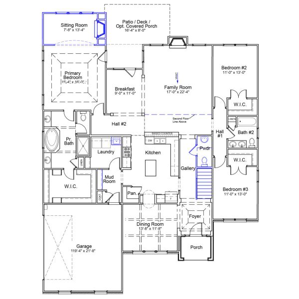 2D floor plan layout of this home in Walnut Grove, Easley, SC (Image 2).