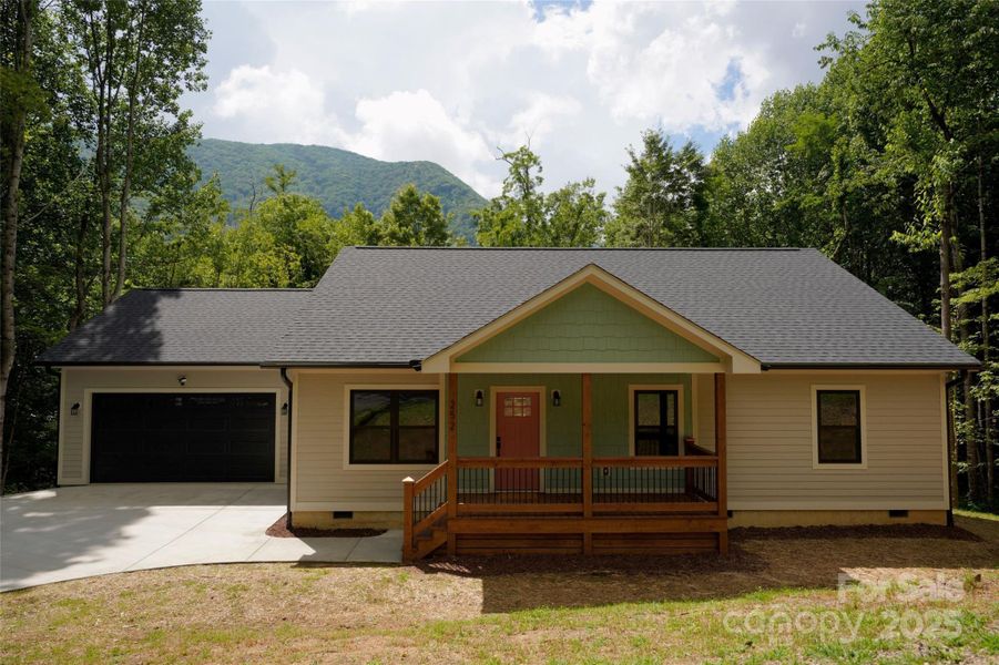 Front exterior of a new home in , Maggie Valley, NC, highlighting curb appeal (Image 19).