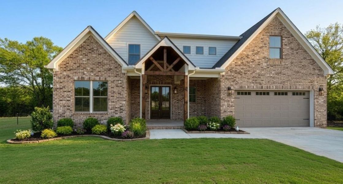 Front exterior of a new home in Creekside, Cleveland, TN, highlighting curb appeal (Image 26).