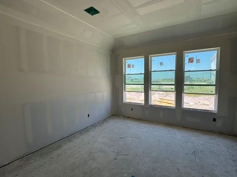 A well-lit room under construction offers a clear view for future design potential. A well-lit room under construction offers a clear view for future design potential.