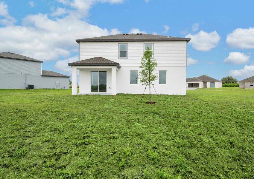 The Ruby boast a covered back patio and large back yard