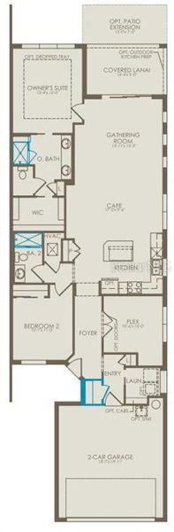 2D floor plan layout of this home in Del Webb at Viera, Melbourne, FL (Image 2).