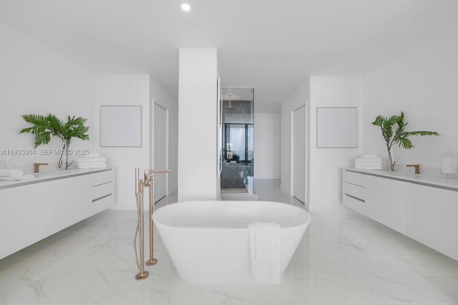 Furnished interior view inside a new home in , Miami (Image 9).