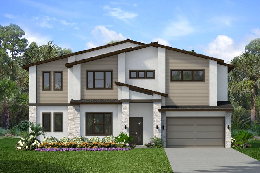 Representative exterior photo of a completed home built from the Oceanside by Park Square Residential in Elevated at Sonoma Resort, Kissimmee, FL (Image 2). Representative exterior photo of a completed home built from the Oceanside by Park Square Residential in Elevated at Sonoma Resort, Kissimmee, FL (Image 2).
