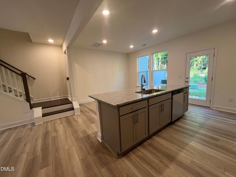Spacious kitchen island