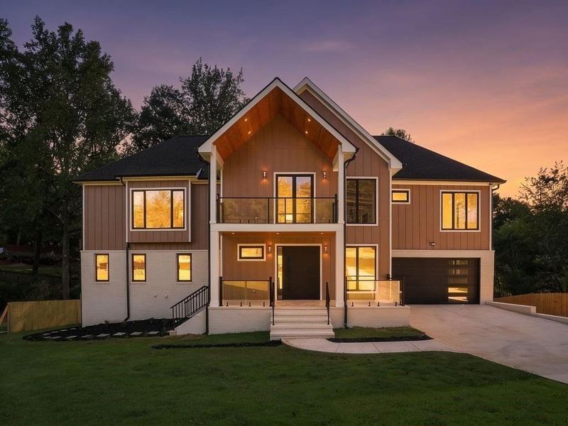 Front exterior of a new home in , Marietta, GA, highlighting curb appeal (Image 34).