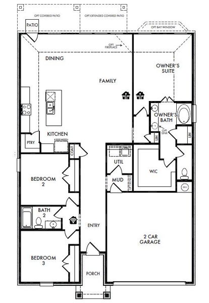 2D floor plan layout of this home in Baker Farms, Cleburne, TX (Image 2). 2D floor plan layout of this home in Baker Farms, Cleburne, TX (Image 2).