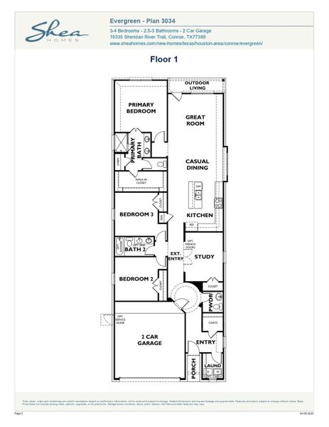 2D floor plan layout of this home in Evergreen 40', Conroe, TX (Image 4). 2D floor plan layout of this home in Evergreen 40', Conroe, TX (Image 4).