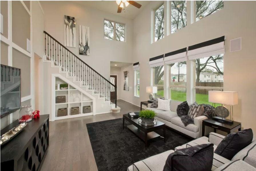 Photo of Pulte model home with same floor plan, not of actual home listed.