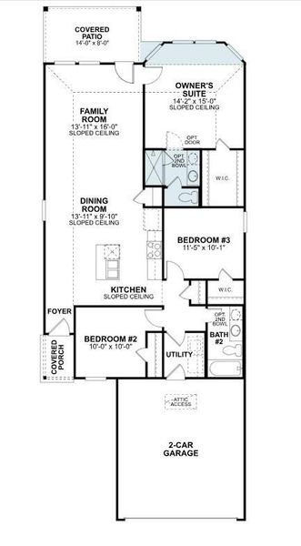 2D floor plan layout of this home in Miller's Pond, Rosenberg, TX (Image 4).