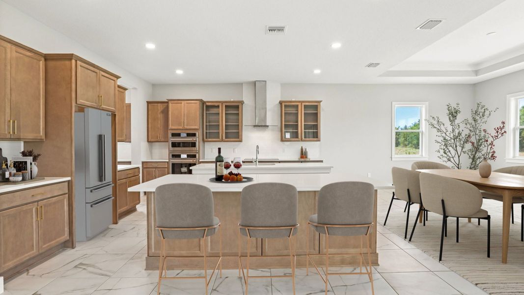 The Virtually Staged Dining Room and Kitchen