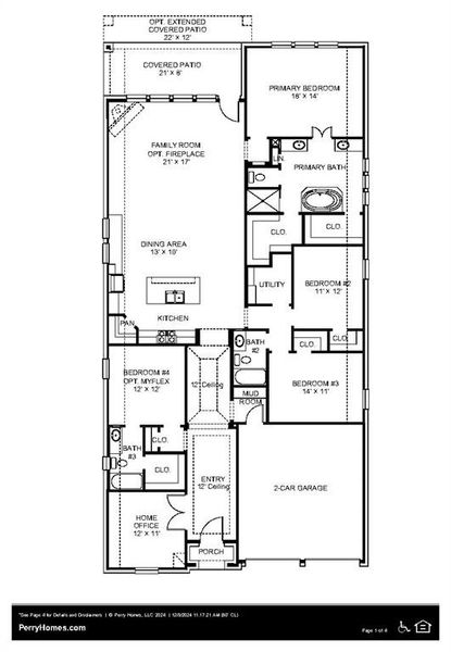 2D floor plan layout of this home in Trinity Falls, McKinney, TX (Image 3).