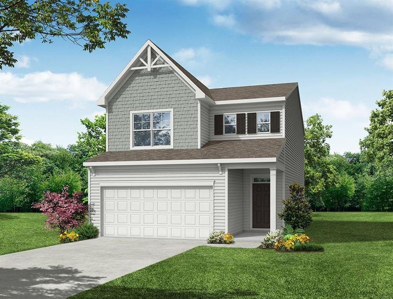 Front exterior of a new home in Villas at Dawsonville, Dawsonville, GA, highlighting curb appeal (Image 1). Front exterior of a new home in Villas at Dawsonville, Dawsonville, GA, highlighting curb appeal (Image 1).