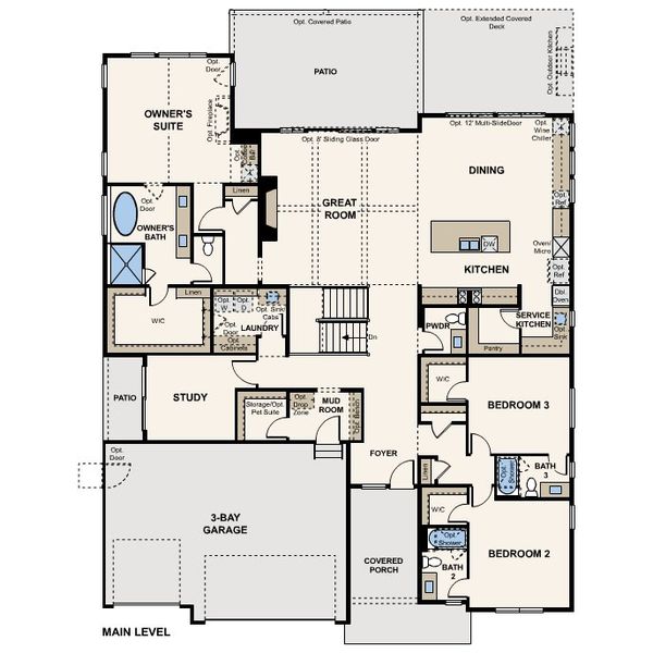 2D floor plan layout for the The Lexington by Century Communities in Trails at Smoky Hill | The Preserve, Parker, CO (Image 3).