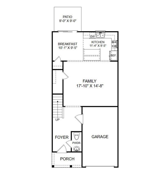 2D floor plan layout for the The Lance by Stanley Martin Homes in The Mill at Woodcreek Farms, Elgin, SC (Image 3).