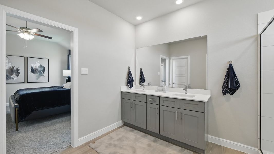 Furnished interior view inside a new home in Rock Creek West, Fort Worth (Image 28). Furnished interior view inside a new home in Rock Creek West, Fort Worth (Image 28).