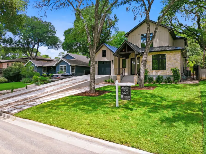 Front exterior of a new home in , Austin, TX, highlighting curb appeal (Image 2). Front exterior of a new home in , Austin, TX, highlighting curb appeal (Image 2).