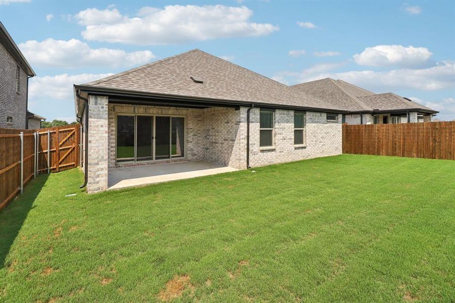 Exterior details and patio area of a home in Southridge - Signature Series, McKinney (Image 3). Exterior details and patio area of a home in Southridge - Signature Series, McKinney (Image 3).