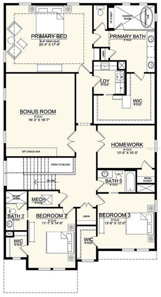 2D floor plan layout of this home in , Tampa, FL (Image 3). 2D floor plan layout of this home in , Tampa, FL (Image 3).