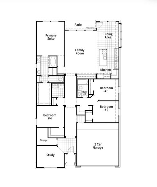 2D floor plan layout for the Denton Plan by Highland Homes in Tavolo Park, Fort Worth, TX (Image 4). 2D floor plan layout for the Denton Plan by Highland Homes in Tavolo Park, Fort Worth, TX (Image 4).