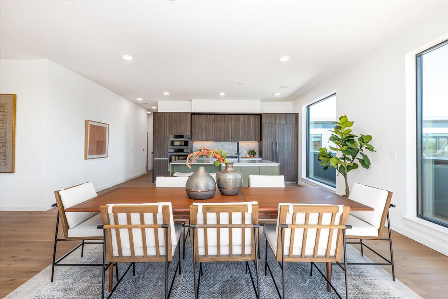 Furnished interior view inside a new home in One Oak, Austin (Image 3). Furnished interior view inside a new home in One Oak, Austin (Image 3).