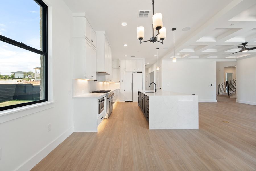 Furnished interior view inside a new home in Milky Way at River Place, Austin (Image 5). Furnished interior view inside a new home in Milky Way at River Place, Austin (Image 5).