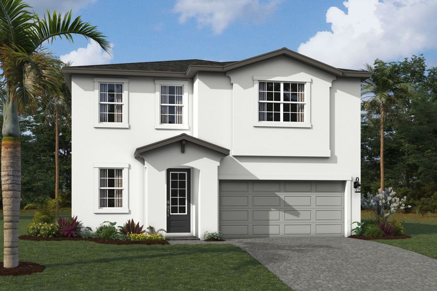 Representative exterior photo of a completed home built from the Benton by Mattamy Homes in Forest, Greenacres, FL (Image 16). Representative exterior photo of a completed home built from the Benton by Mattamy Homes in Forest, Greenacres, FL (Image 16).