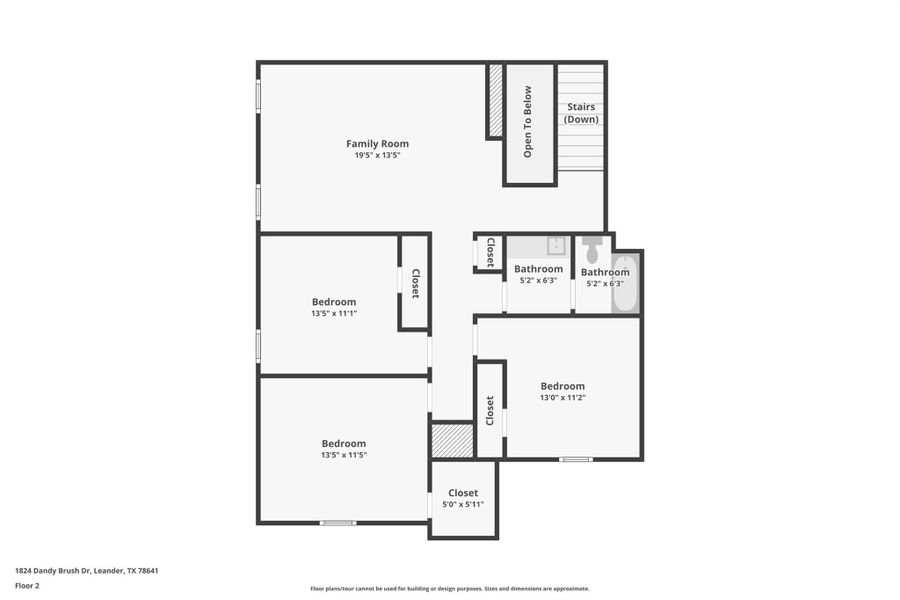 2D floor plan layout of this home in Palomino, Manor, TX (Image 5).