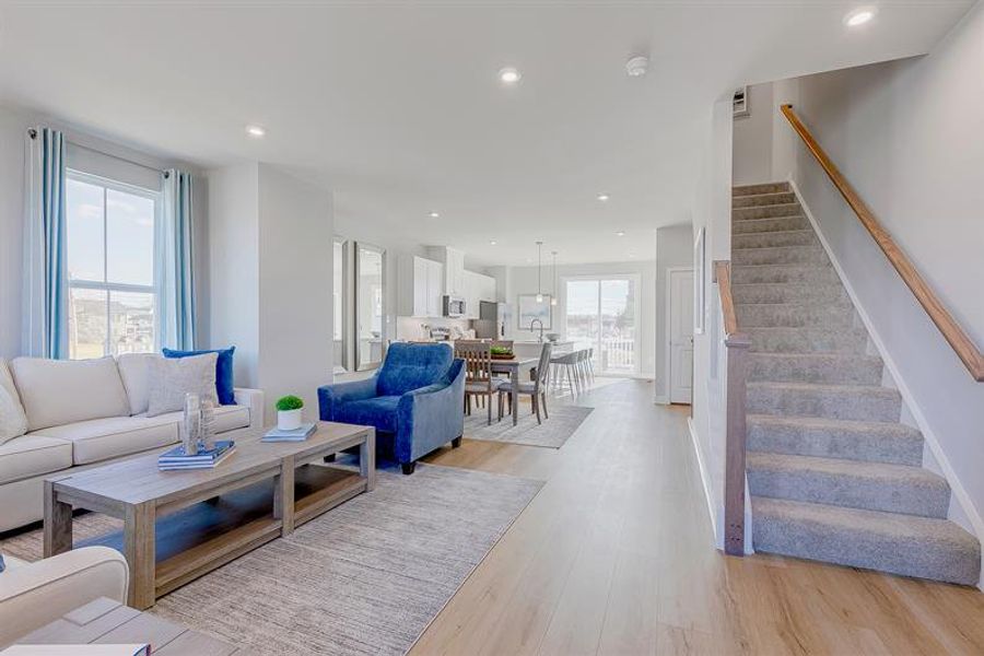 Representative furnished interior of a home built from the Mayer by Ryan Homes in Stowe Branch Townhomes, Charlotte (Image 22).